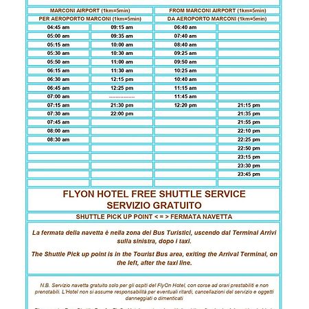 Flyon Hotel & Conference Center Болонья Экстерьер фото Menu of Free Shuttle service